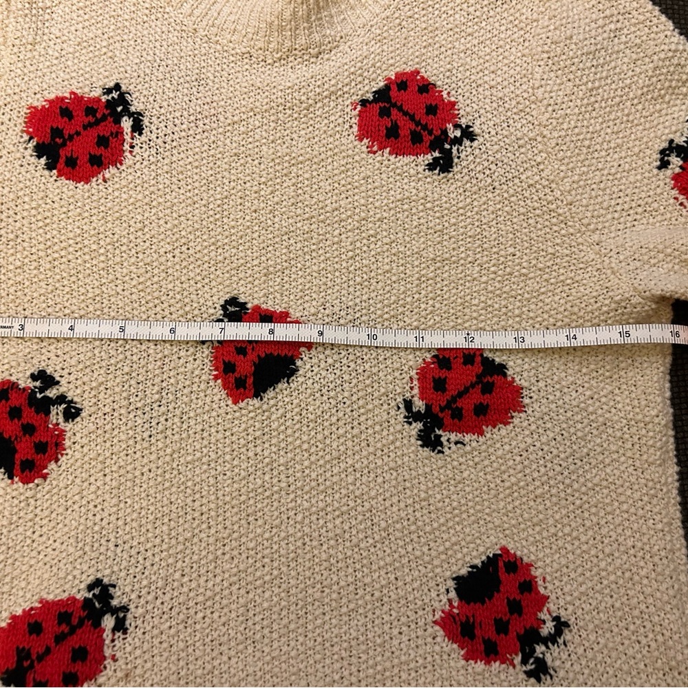 Maeve by Anthropologie Cream Ladybug Turtleneck Sweater XS - Picture 7 of 15